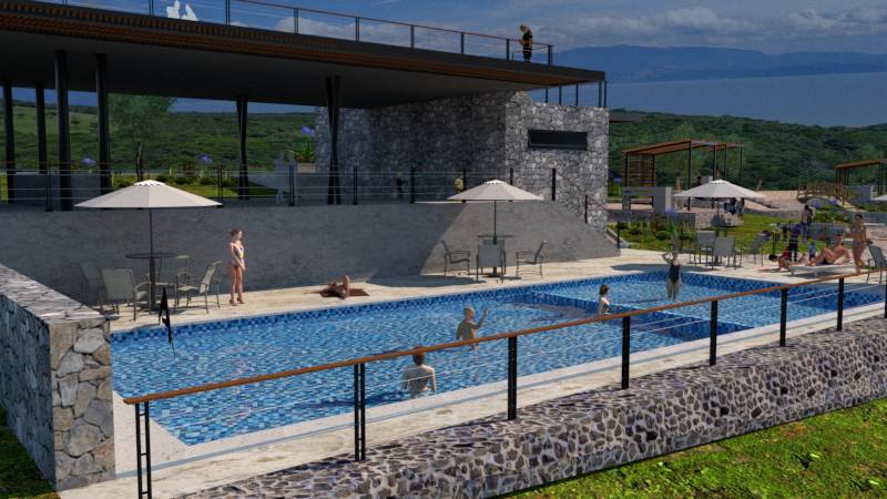 Terraza y Alberca Casa Club Rancho la cañada Rey Velarde